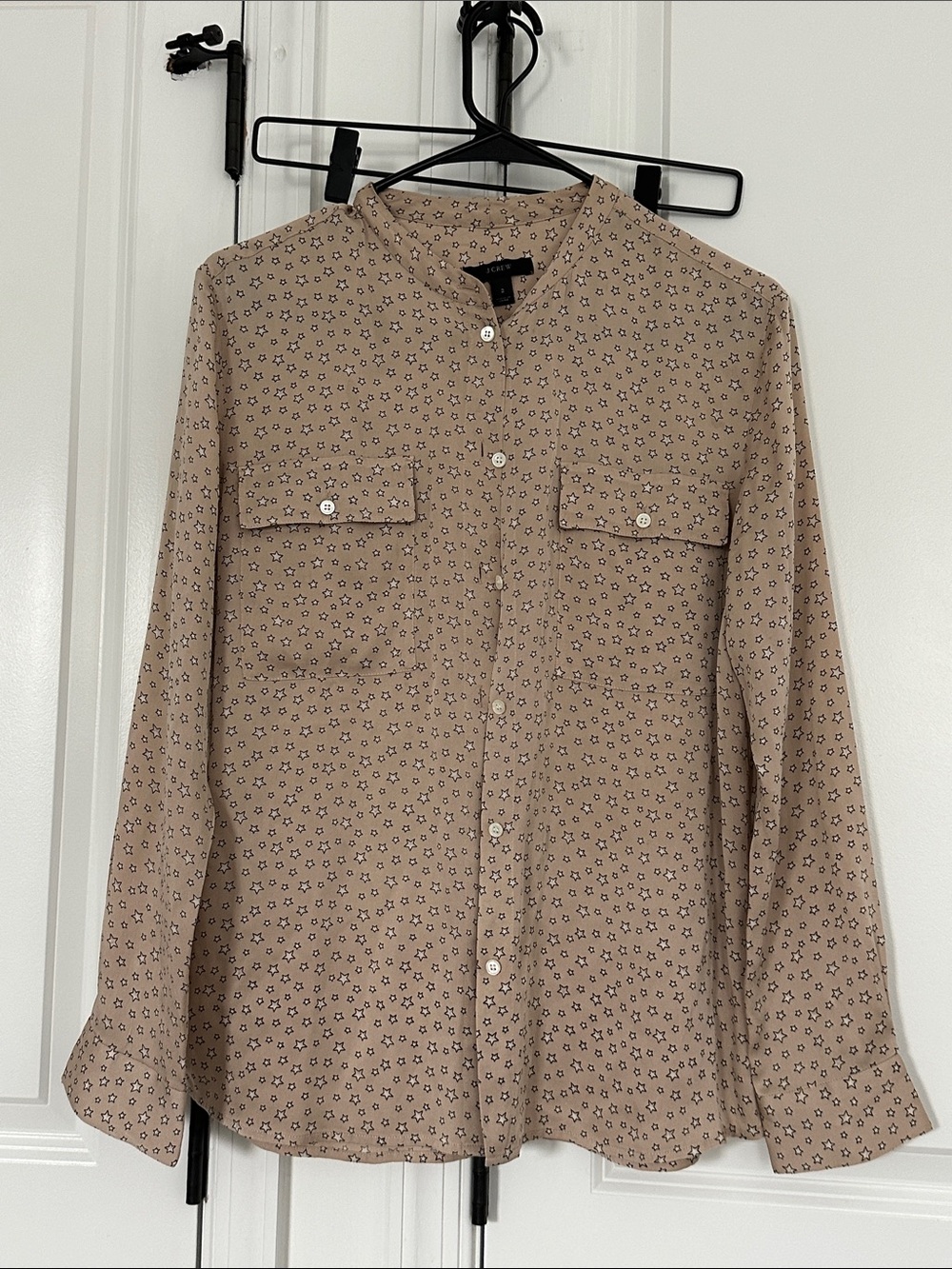 J. Crew Silk Star-Print Button-Down Shirt